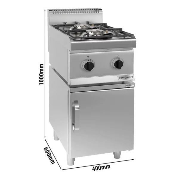 Plynový sporák - 7 kW - 2 hořáky - včetně podstavce s 1 dvířky - Image 6