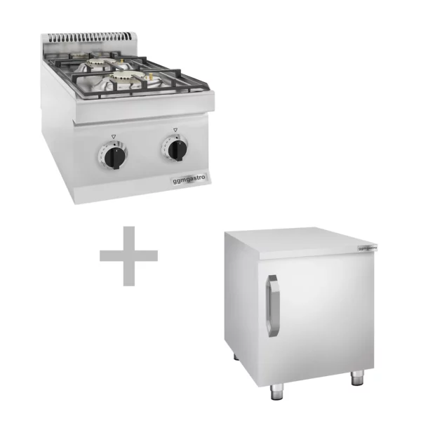 Plynový sporák - 7 kW - 2 hořáky - včetně podstavce s 1 dvířky - Image 5