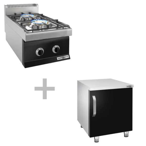 Plynový sporák - 10 kW - 2 hořáky - včetně podstavce s 1 dvířky - Image 6