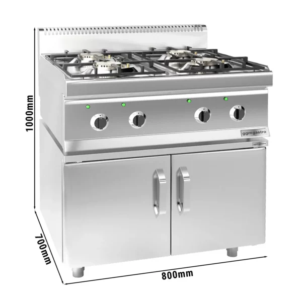 Plynový sporák - 23 kW - 4 hořáky - včetně podstavce se 2 dvířky - Image 5