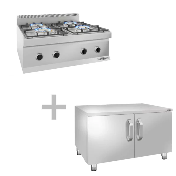Plynový sporák - 23 kW - 4 hořáky - včetně podstavce se 2 dvířky - Image 4