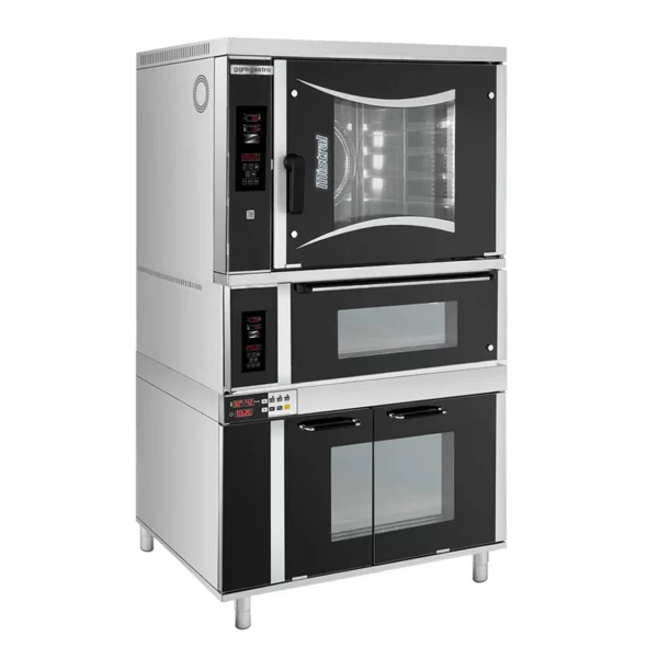 Pekárenská plynová horkovzdušná trouba - digitální - 6x EN 60x40 - včetně pecí na pizzu a kynutí
