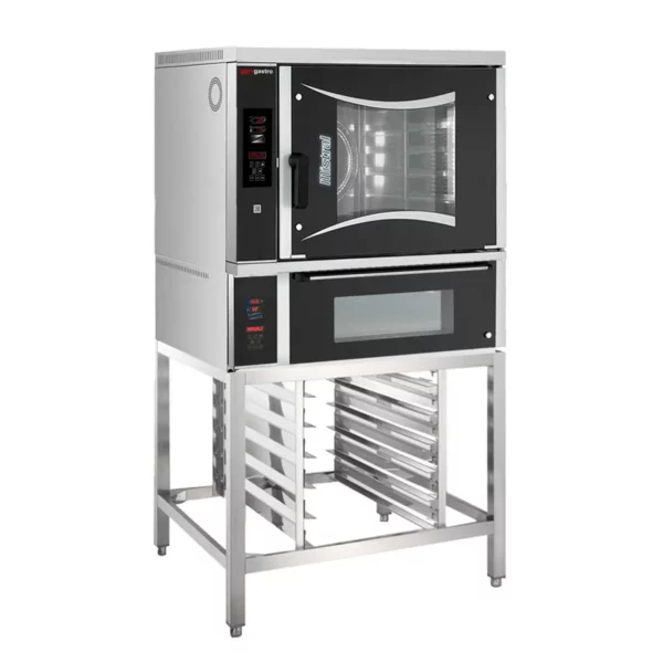 Pekárenská plynová horkovzdušná trouba - digitální - 6x EN 60x40 - včetně pece na pizzu a základního rámu