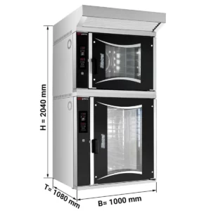 2x pekárenská plynová horkovzdušná trouba - digitální - 6x + 10x EN 60x40 - včetně digestoře