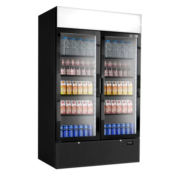 Chladnička na nápoje - 1200 litrů - bezrámové provedení - 2 skleněné dveře a reklamní stojan - Image 4