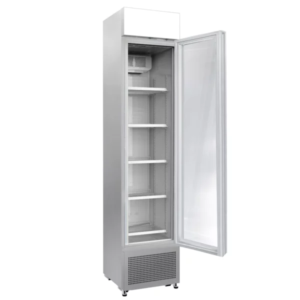 Chladnička na nápoje - 145 litrů - bezrámové provedení - 1 skleněná dvířka a reklamní stojan - Image 7