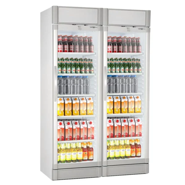 (2 kusy) chladnička na nápoje - 690 litrů - 2 skleněné dveře a reklamní stojan - Image 3