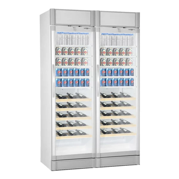(2 kusy) chladnička na nápoje - 690 litrů - 2 skleněné dveře a reklamní stojan - Image 4