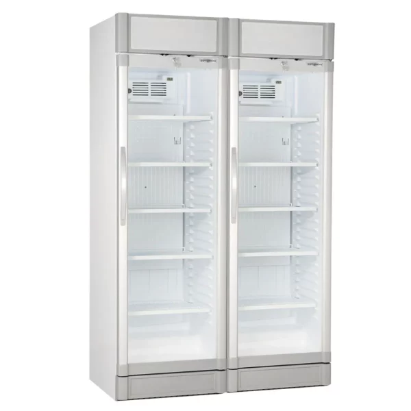 (2 kusy) chladnička na nápoje - 690 litrů - 2 skleněné dveře a reklamní stojan - Image 5