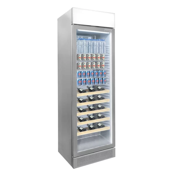 Chladnička na nápoje - 345 litrů - bezrámové provedení - 1 skleněná dvířka a reklamní stojan - Image 11