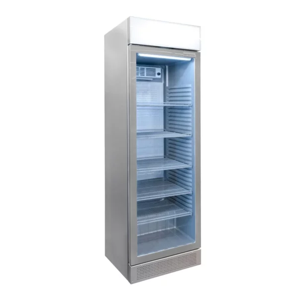 Chladnička na nápoje - 345 litrů - bezrámové provedení - 1 skleněná dvířka a reklamní stojan - Image 3