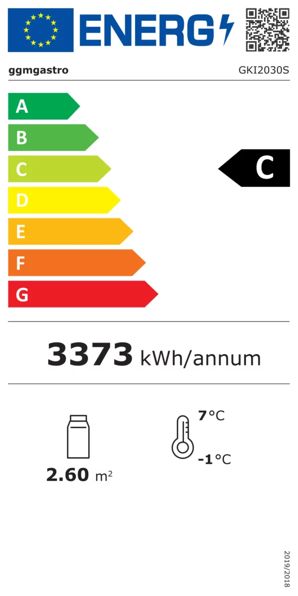 Nástěnná chladící police - 2080 mm - 2030 litrů - 3 skleněná dvířka a LED osvětlení - Image 3