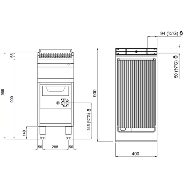 Plynový vodní gril (12 kW) - Image 3