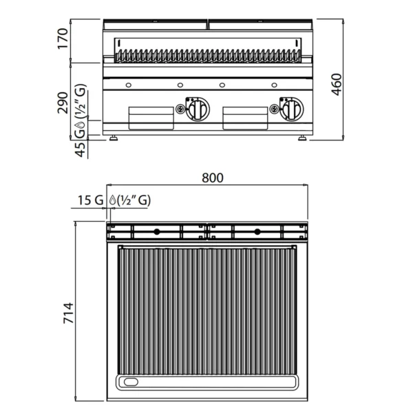 Plynový lávový gril (13,8 kW) - Image 6