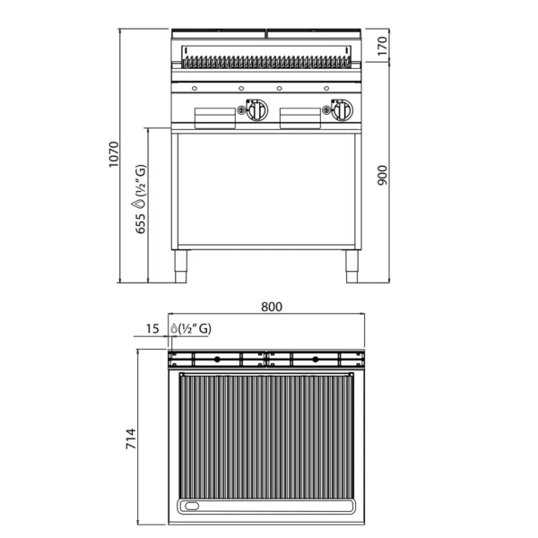 Plynový lávový gril (13,8 kW) - Image 4