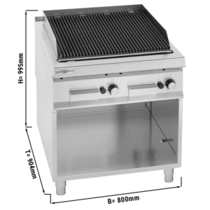 Plynový lávový gril (18 kW) - litinový rošt