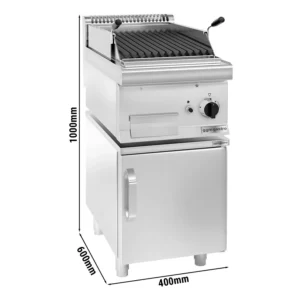 Plynový lávový gril (5,3 kW) - sklopný grilový rošt - vč. spodního dílu s 1 dveřmi