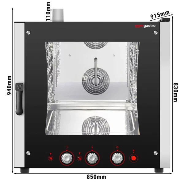 Pekařský plynový konvektomat - ruční - 6x GN 1/1 nebo EN 60x40