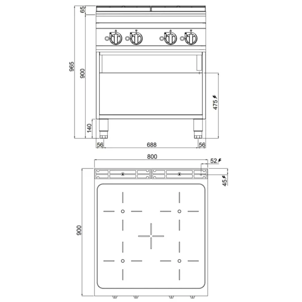 Indukční sporák - 20 kW - 4 varné desky - Image 3