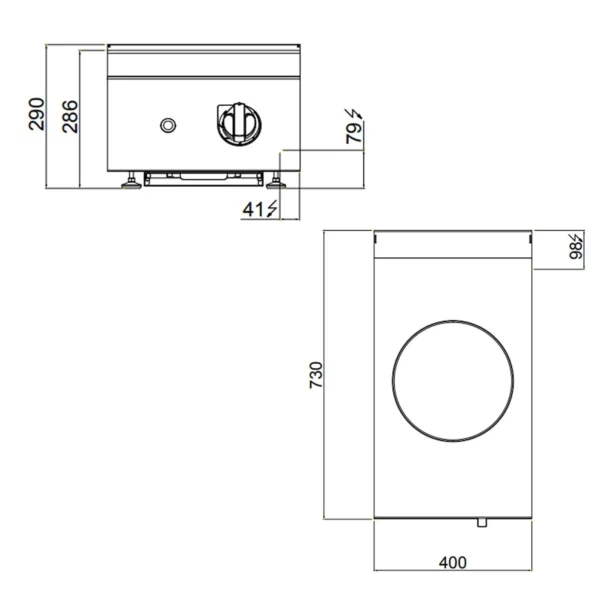 Indukční wok - 3,5 kW - 1 plotýnka - Ø 300 mm - Image 5