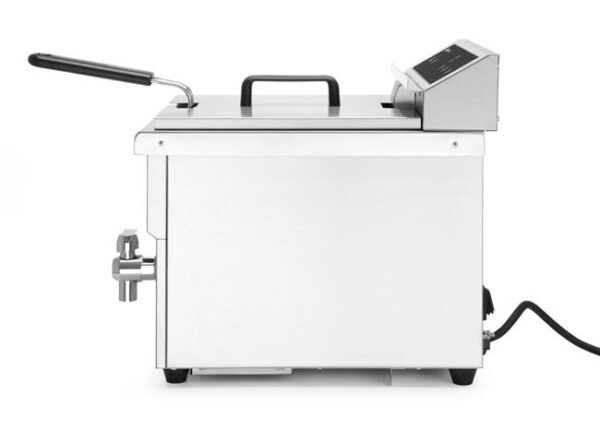 Indukční fritéza s vypouštěcím kohoutkem, 8 l, HENDI, 8L, Světle šedá, 230V/3500W, 288x619x(H)408mm - Image 2