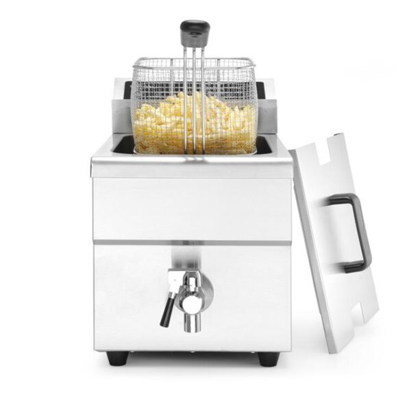 Indukční fritéza s vypouštěcím kohoutkem, 8 l, HENDI, 8L, Světle šedá, 230V/3500W, 288x619x(H)408mm - Image 13