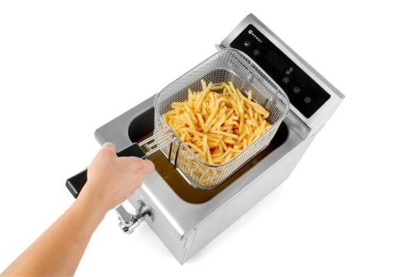 Indukční fritéza s vypouštěcím kohoutkem, 8 l, HENDI, 8L, Světle šedá, 230V/3500W, 288x619x(H)408mm - Image 4