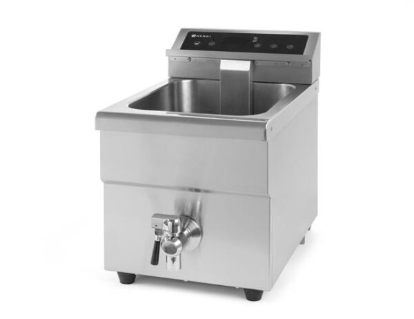 Indukční fritéza s vypouštěcím kohoutkem, 8 l, HENDI, 8L, Světle šedá, 230V/3500W, 288x619x(H)408mm - Image 6