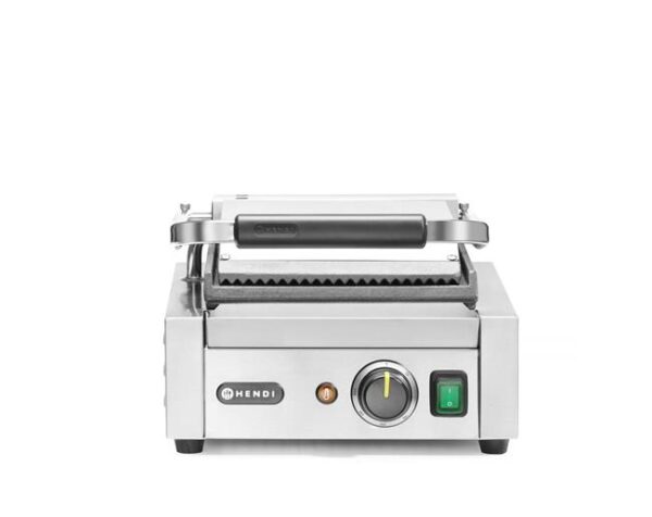 Jednoduchý kontaktní gril, HENDI, drážkovaný vrch a hladké dno, 230V/1800W, 310x400x(H)510mm - Image 3