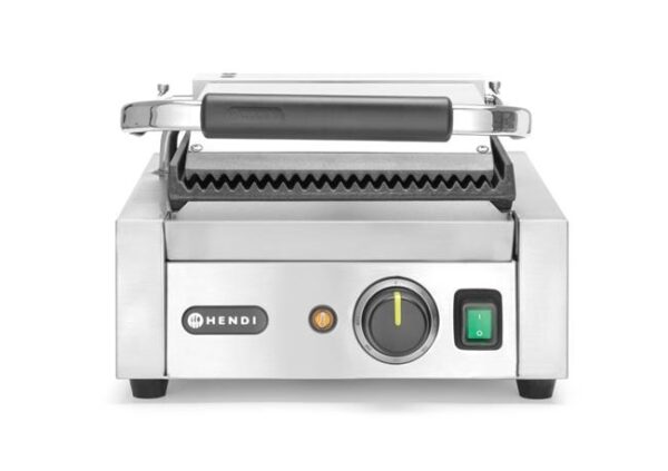 Jednoduchý kontaktný gril, HENDI, drážkovaný vrch a spodok, 230V/1800W, 310x426x(H)510mm