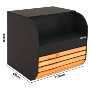Pokladna - 1100mm - Dřevěné čelo - Černá žula