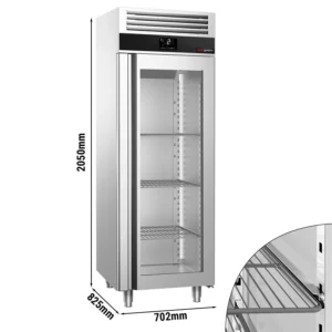 Chladnička PREMIUM - 700 litrů - s 1 skleněnými dvířky