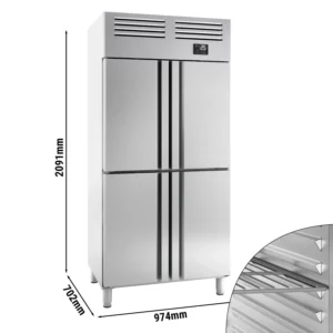 Chladnička PREMIUM PLUS - GN 1/1 - 745 litrů - se 4 polovičními dveřmi z nerezavějící oceli