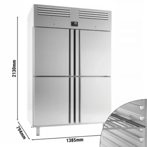 Chladnička PREMIUM PLUS - GN 2/1 - 1240 litrů - se 4 polovičními dveřmi z nerezavějící oceli
