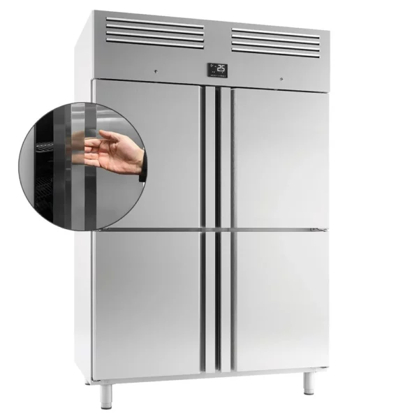 Chladnička PREMIUM PLUS - GN 2/1 - 1240 litrů - se 4 polovičními dveřmi z nerezavějící oceli - Image 7