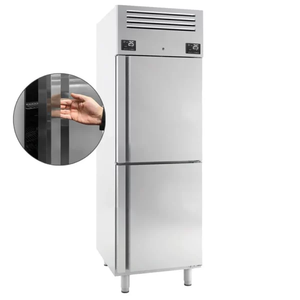 Chladnička a mrazák PREMIUM PLUS - GN 2/1 - 520 litrů - se 2 nerezovými polovičními dveřmi - Image 7