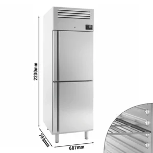 Chladnička PREMIUM PLUS - GN 2/1 - 560 litrů - se 2 nerezovými polovičními dveřmi