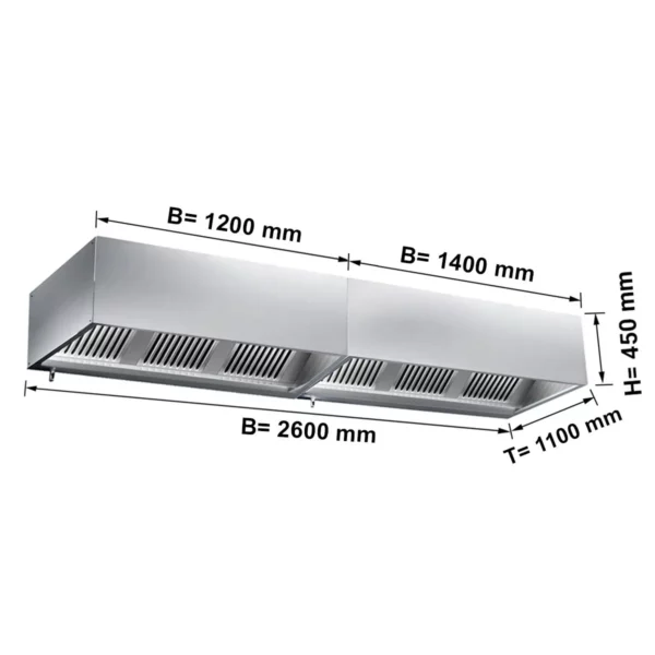 Skříňová digestoř 2,6 m - s filtrem a lampou - Image 5