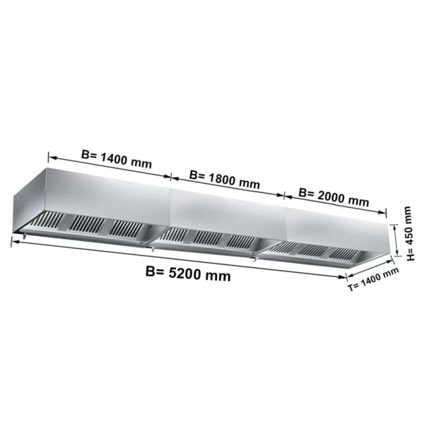 Skříňová digestoř 6,0 m - s filtrem a lampou - Image 5