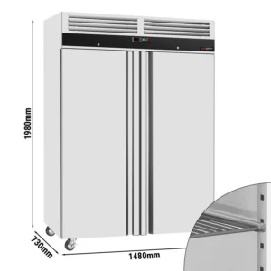 Chladnička ECO - 1200 litrů - se 2 dvířky - vnitřek dvířek z nerezu