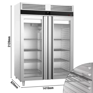 Chladnička PREMIUM - GN 2/1 - 1400 litrů - se 2 skleněnými dvířky