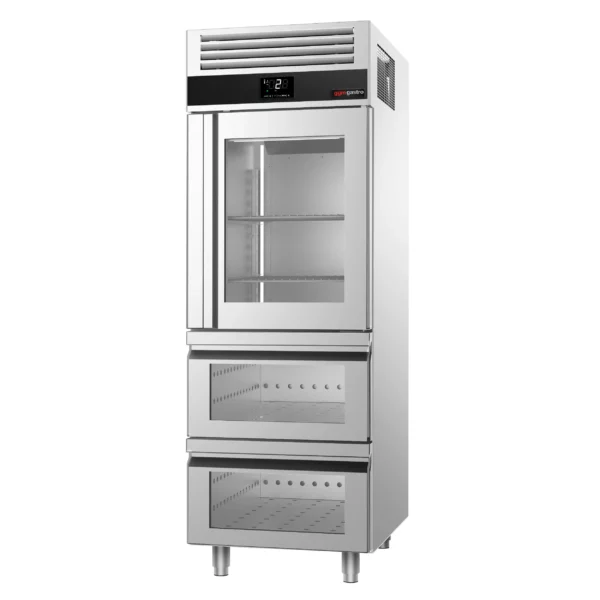 Chladnička PREMIUM - GN 2/1 - 700 litrů - s 1 skleněnými dvířky a 2 skleněnými zásuvkami - Image 6