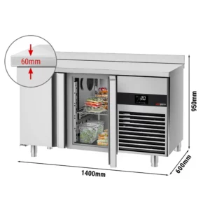 Chladící stůl PREMIUM - 1400x600mm - se 2 dveřmi a podstavcem
