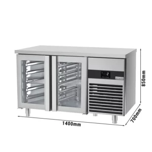 Chladící stůl PREMIUM - 1400x700mm - se 2 skleněnými dveřmi