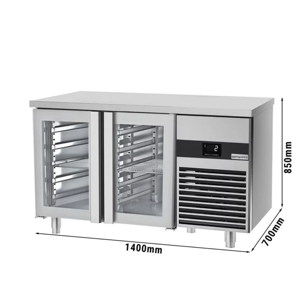 Chladící stůl PREMIUM - 1400x700mm - se 2 skleněnými dveřmi
