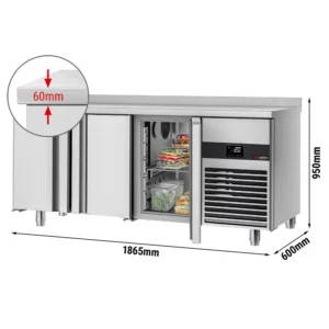 Chladící stůl PREMIUM - 1860x600mm - se 3 dveřmi a podstavcem