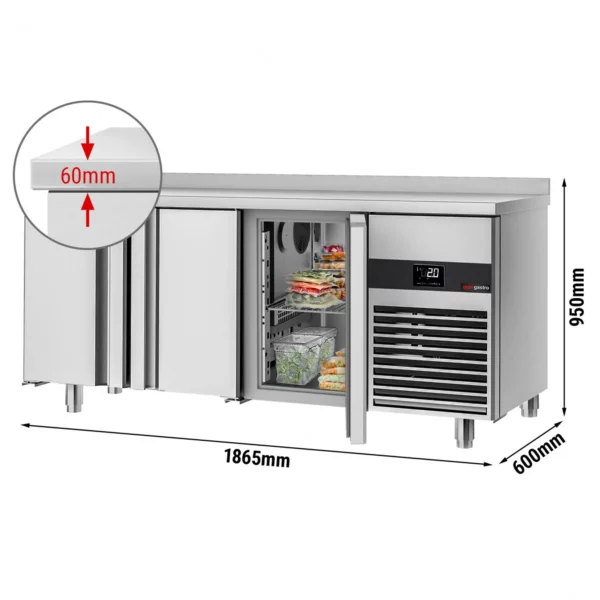 Chladící stůl PREMIUM - 1860x600mm - se 3 dveřmi a podstavcem