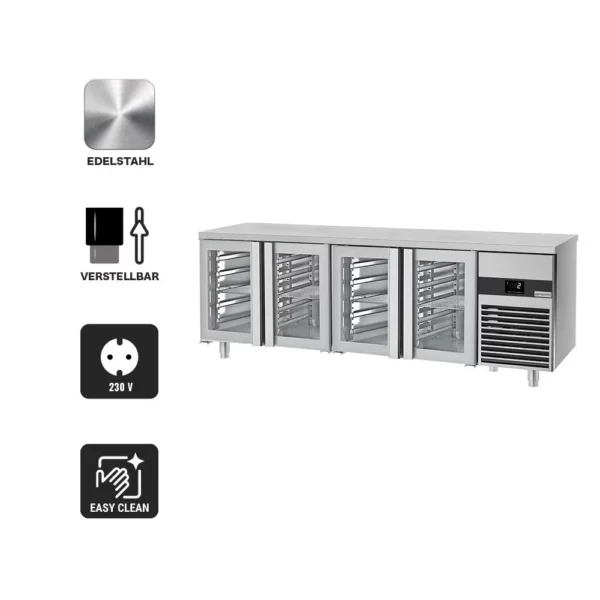 Chladící stůl PREMIUM - 2300x700mm - se 4 skleněnými dveřmi - Image 3