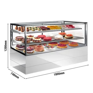 Dortová vitrína - 1800 mm - s LED osvětlením a 2 policemi