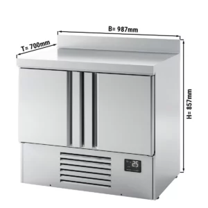 Chladící stůl PREMIUM PLUS - 980x700 mm - se 2 dveřmi a podstavcem